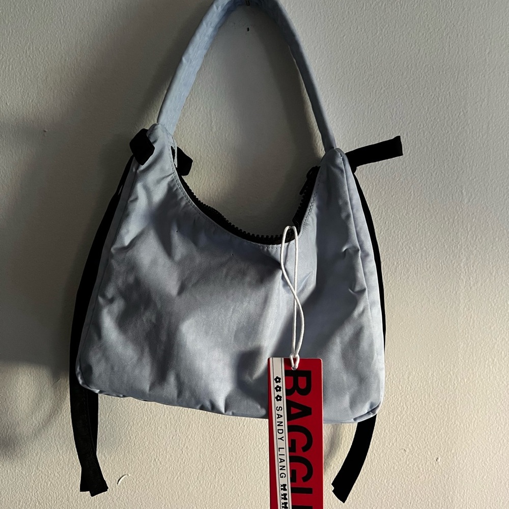 baggu x sandy liang powder blue mini bow bag